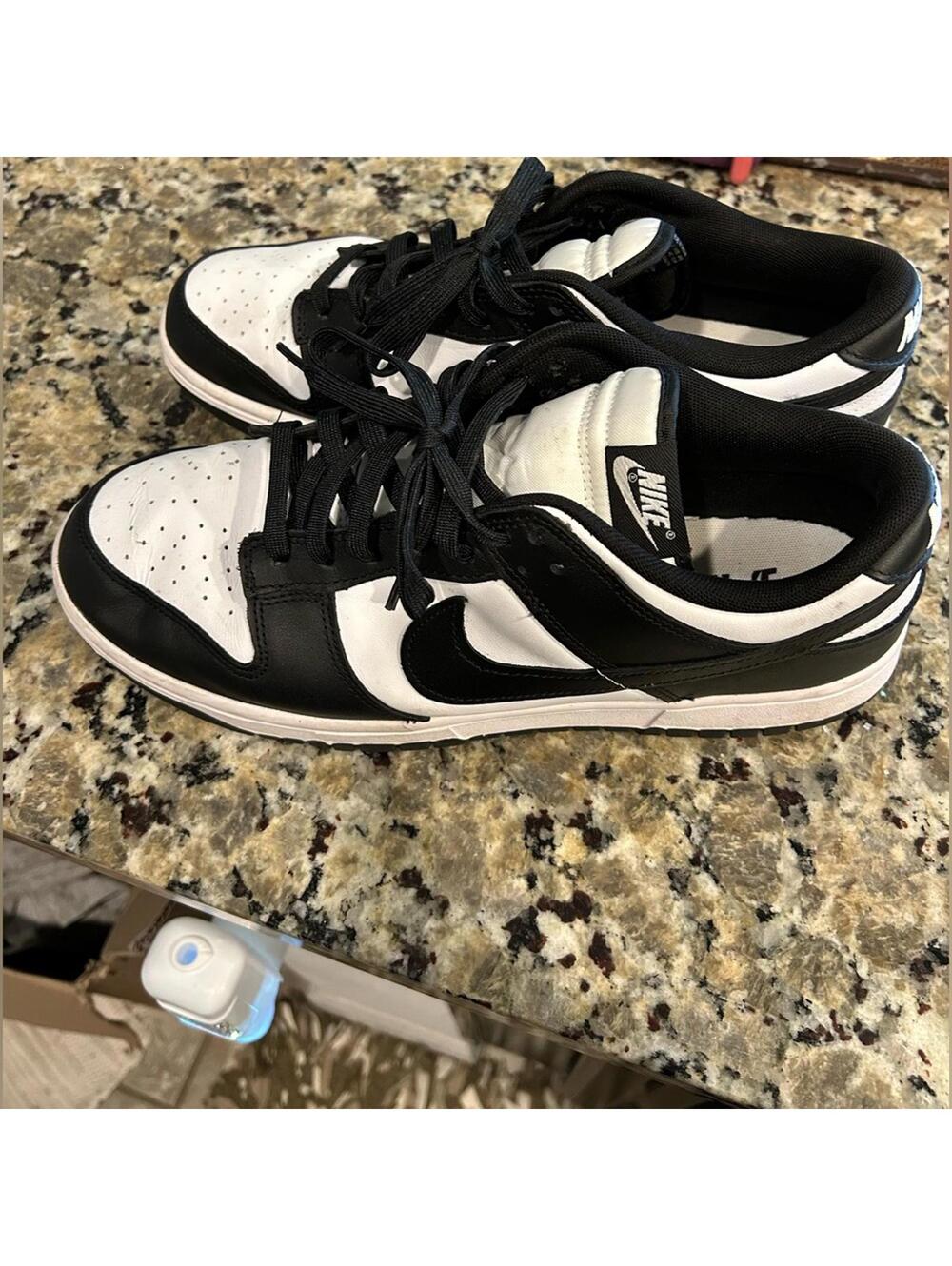 Nike Men's Dunk Low Black and White Sneakers, Size 11.5